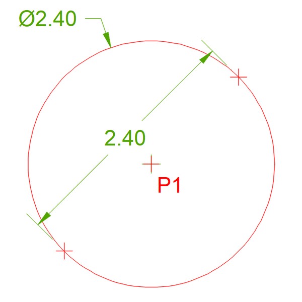 acad drawCircle centerDiameter 600